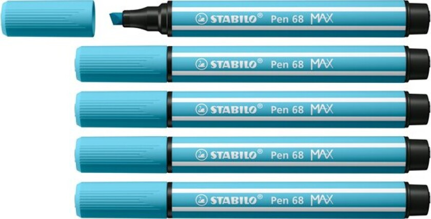 Pen 68 MAX - Felt-tip pen with thick chisel tip - azure blue