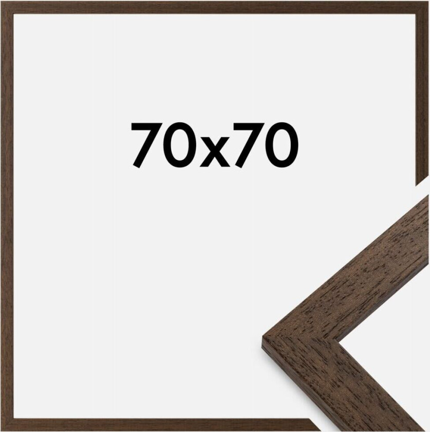 Ramme Brown Wood Akrylglass 70x70 Cm