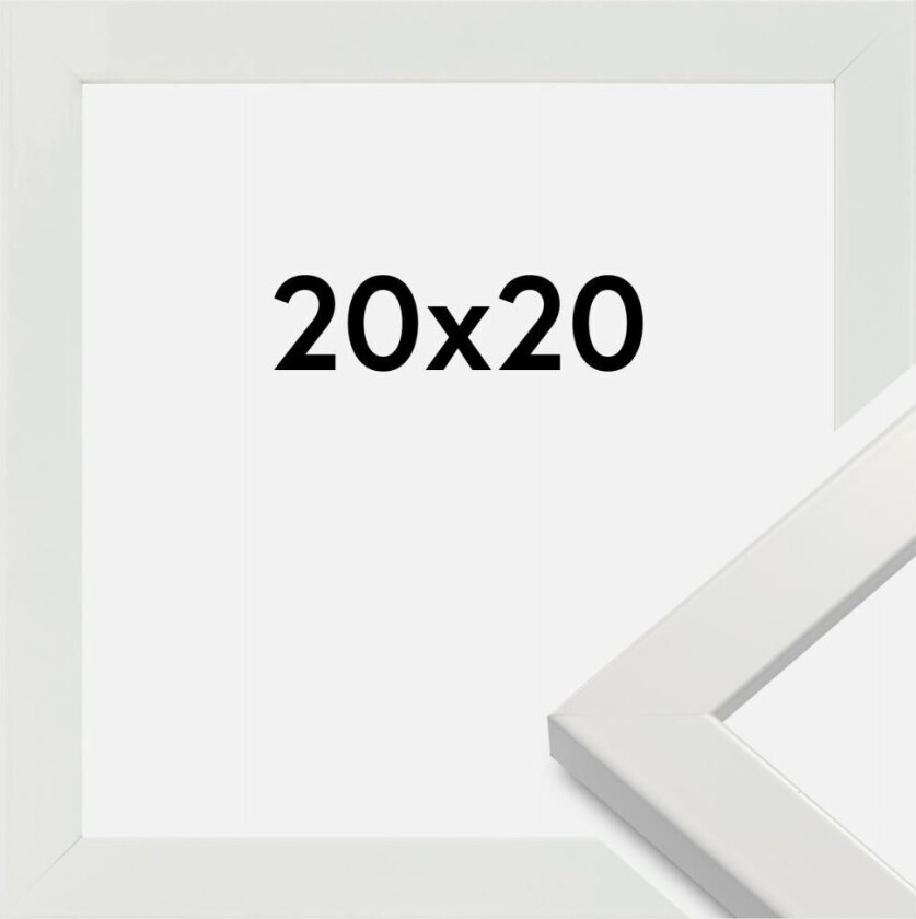 Ramme White Wood Glossy 20x20 Cm