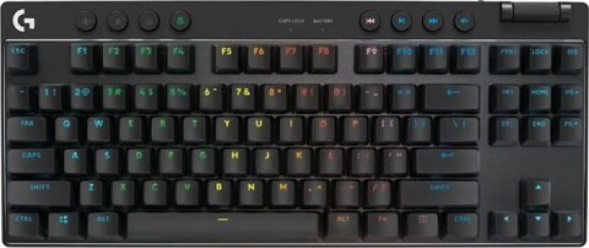 G PRO X TKL LIGHTSPEED - Black - Tactile - US - Gamingtastatur - Uten numpad - Amerikansk Engelsk - Svart