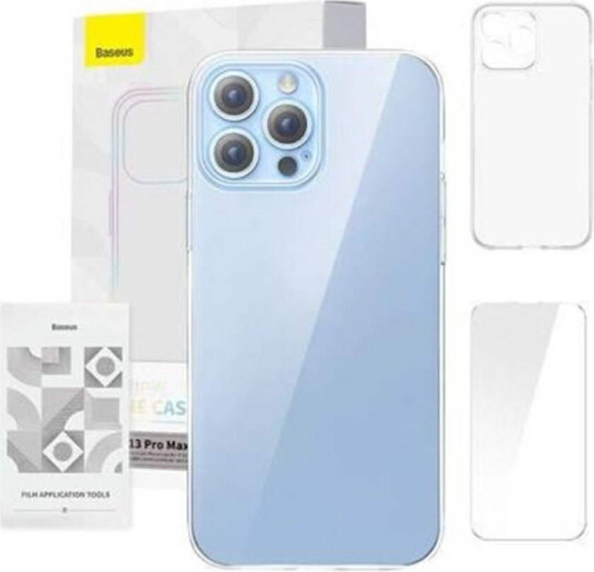 Crystal Clear for 13 Pro Max (transparent) +all-tempered-glass screen protector +cleaning kit