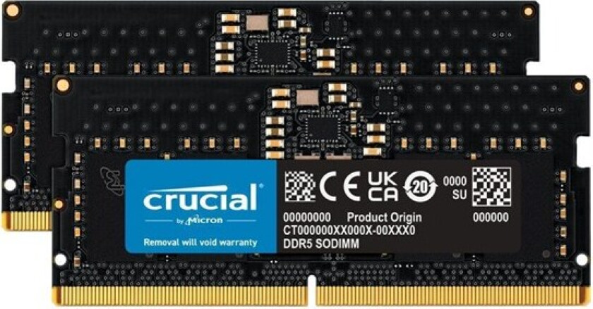 - DDR5 - kit - 16 GB: 2 x 8 GB - SO-DIMM 262-pin - 5200 MHz / PC5-41600