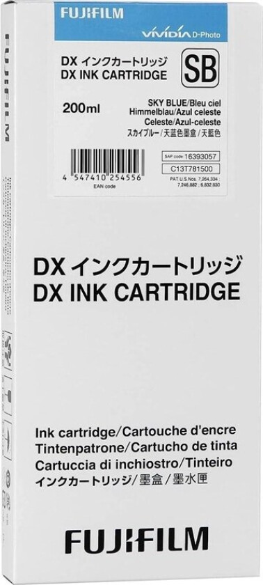 DX Ink Cartridge 200 ml skyblue - Blekkpatron Blue