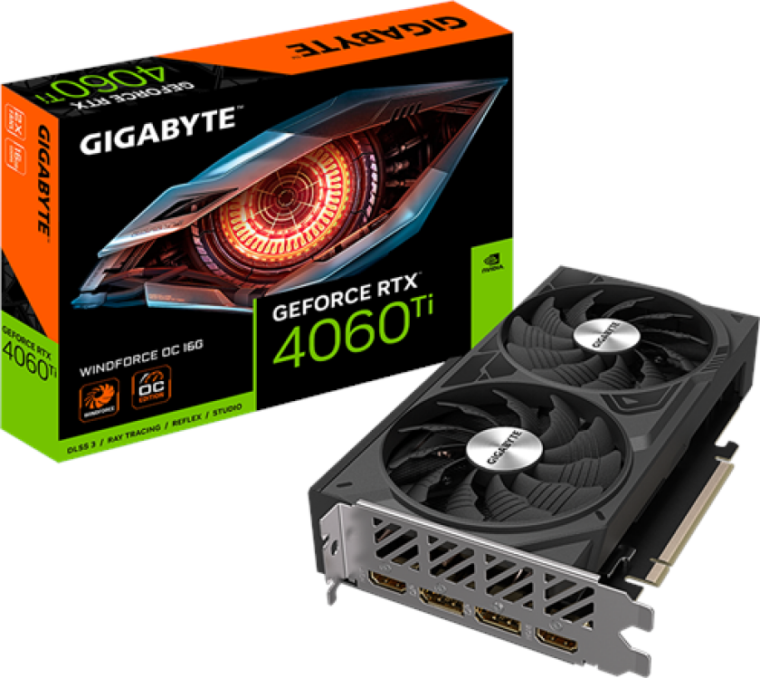 GeForce RTX 4060 Ti WindForce 2 OC - 16GB GDDR6 RAM - Grafikkort