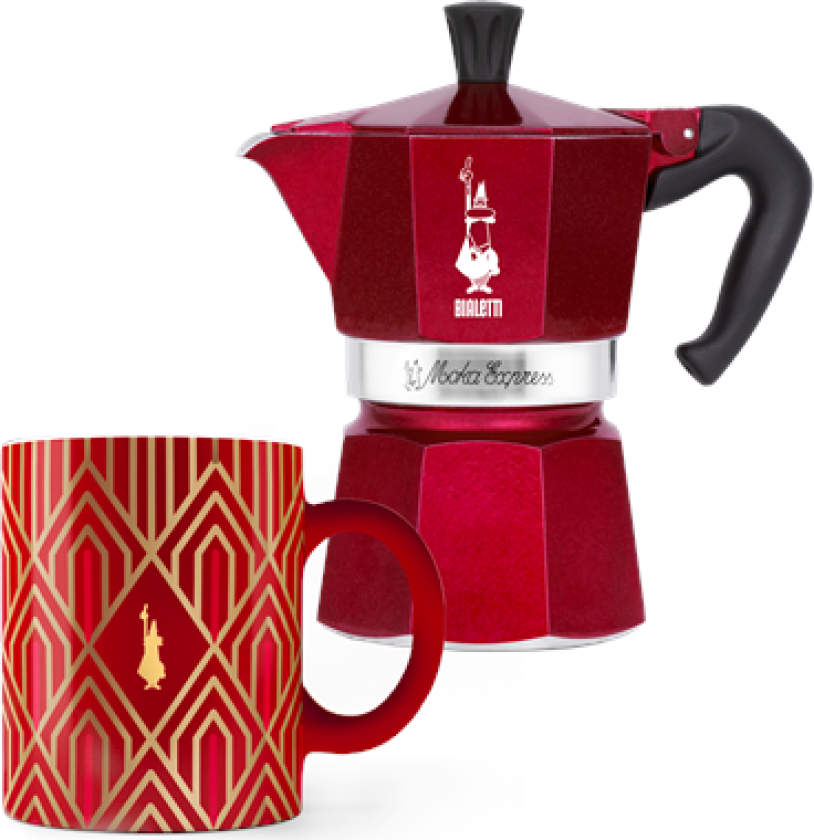 Bilde av Moka Express Déco Glamour - 3 cups + 1 mug