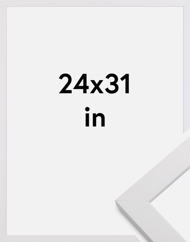Ramme White Wood Akrylglass 24x31 Inches (60,96x78,74 Cm)