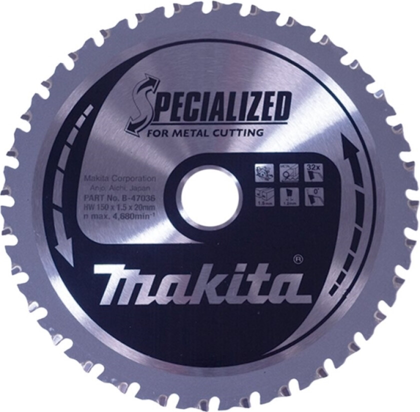 Specialized Circular Saw Blade - for Metal