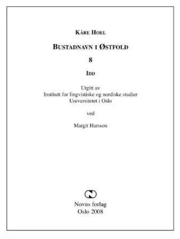 Bustadnavn i Østfold av Kåre Hoel