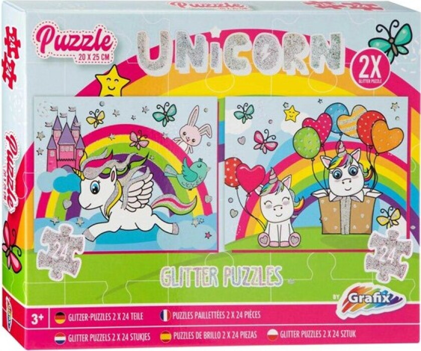 Glitter Puzzle Set 2x24st. assorted Gulv