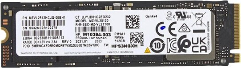 - SSD - 512 GB - PCIe 4.0 x4 (NVMe)