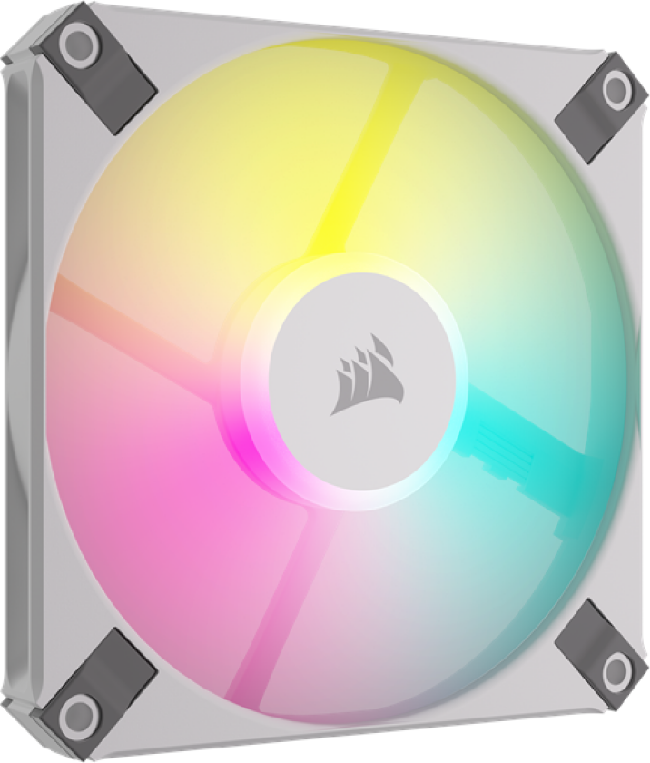 AF120 RGB Slim Twin Pack - White - Kabinettvifte - 120mm - Hvit med RGB-lys - 28 dBA