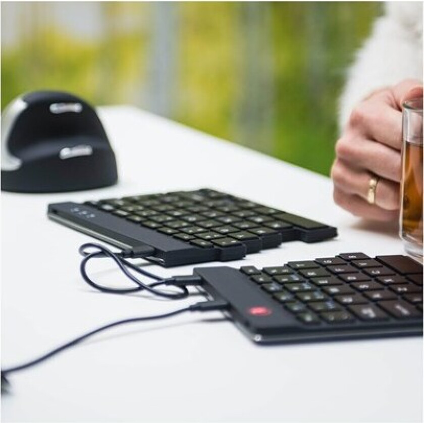 R-Go Split - keyboard - QWERTY - Italian - black - Tastatur - Italiensk - Svart