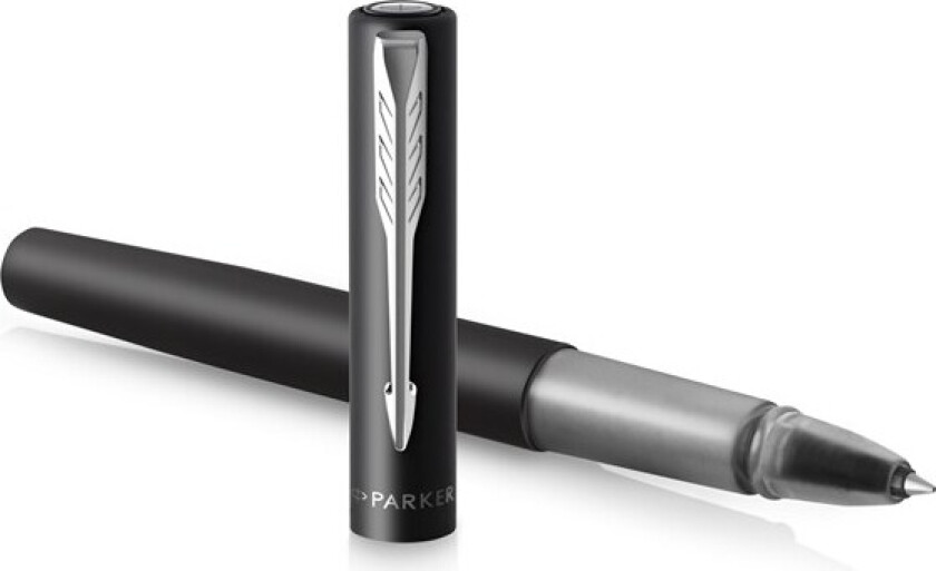 Vector XL Rollerball Pen | Metallic Black Lacquer on Brass | Fine Point with Black Ink Refill | Gift Box