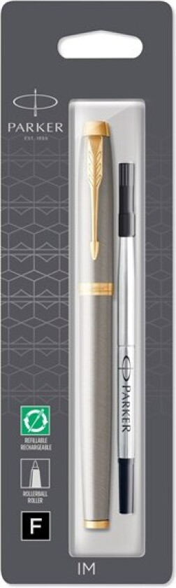 IM Rollerball Pen | Brushed Metal | Fine Point Black Ink | Blister Pack