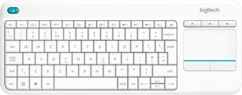 Wireless Touch Keyboard K400 Plus - Tastatur - Tsjekkisk - Hvit