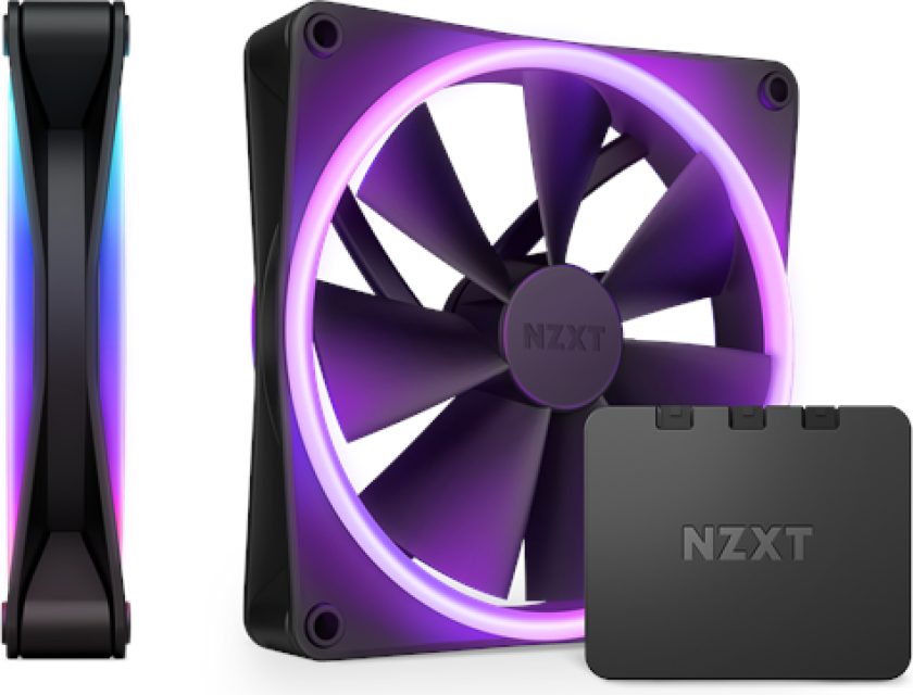 F140 RGB DUO 2-pack & RGB Controller - Black - Kabinettvifte - 140mm - Svart med RGB LED-lys - 36 dBA