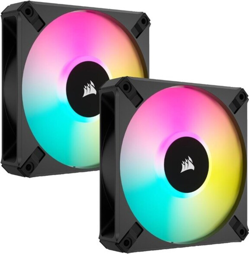iCUE AF140 RGB ELITE - Black - 2-pack - Kabinettvifte - 140mm - Svart med RGB LED-lys - 34 dBA