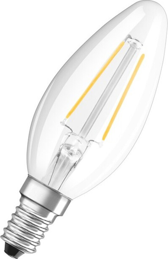 LED-lyspære Candle Filament 2,5W/840 (25W) Clear E14