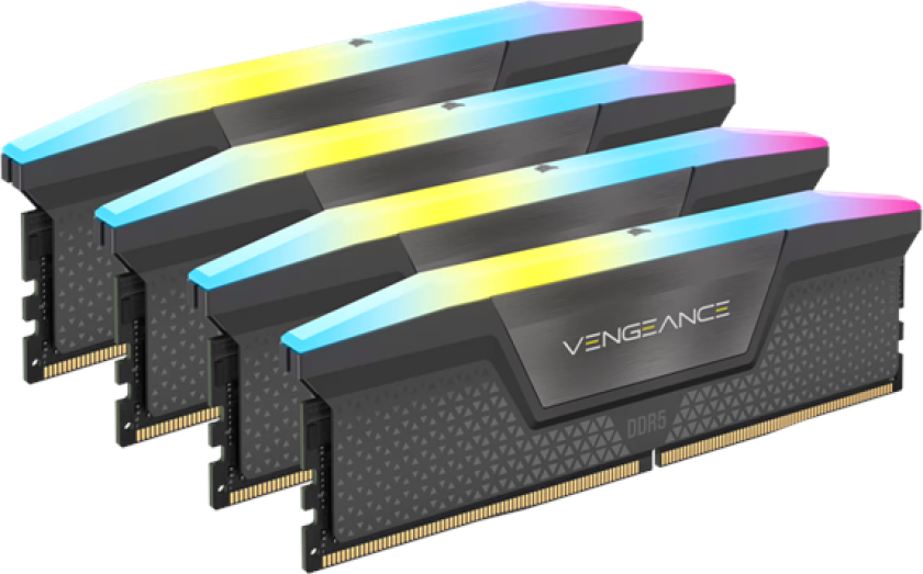 Vengeance RGB DDR5-5600 - 64GB - CL36 - Quad Channel (4 stk) - AMD EXPO - Grå med RGB