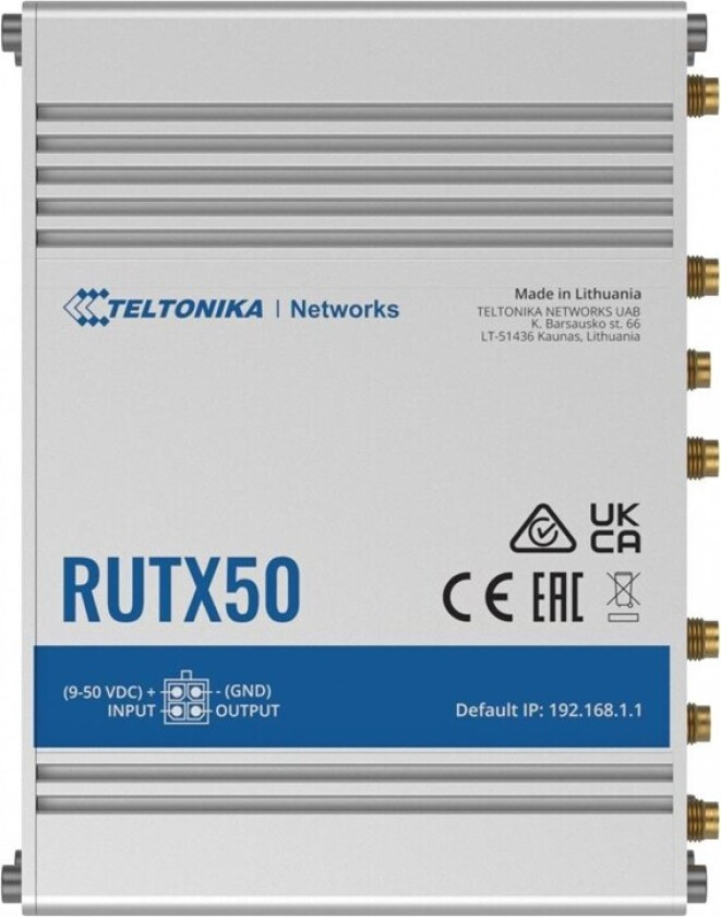 RUTX50 Industrial 5G Router - Wireless router 802.11a/b/g/n/Wi-Fi 5 Wave 2