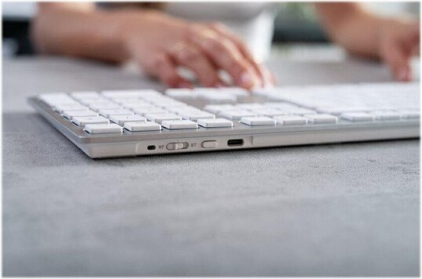 KW 9100 SLIM - Tastatur - Belgisk fransk - Hvit