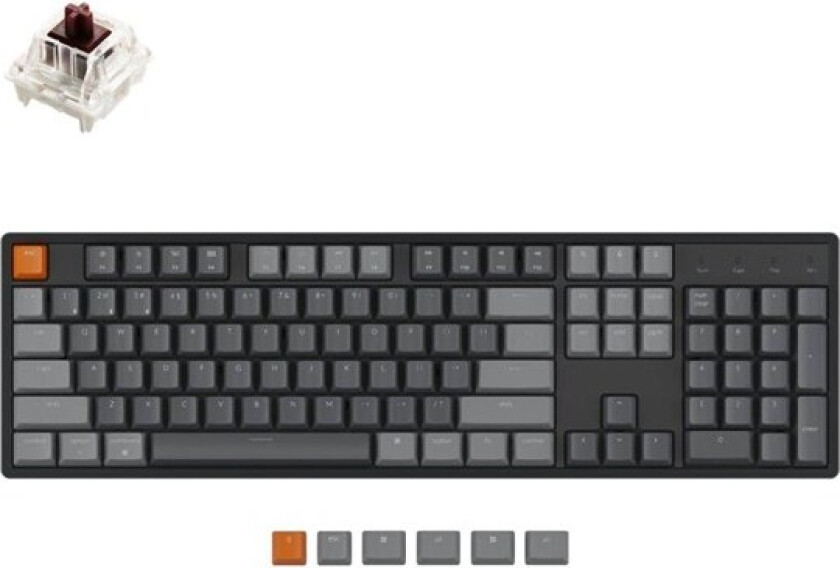 K10 RGB Aluminium Full-Size Hot swap Gateron G Pro Brown - ND - Gamingtastatur - Nordisk - Svart