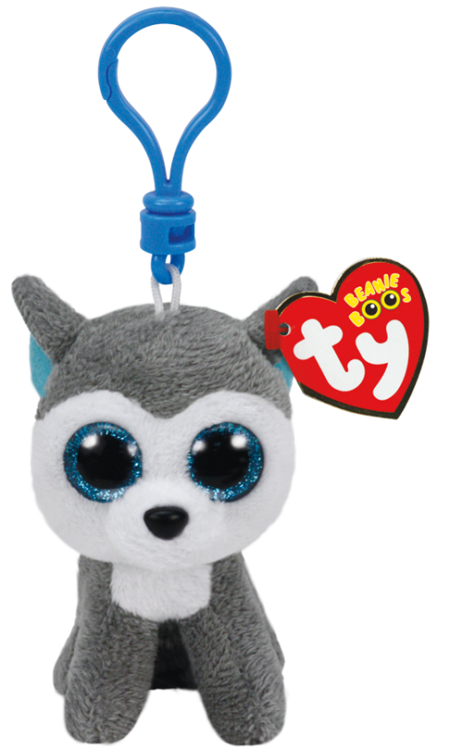Beanie Boo Clips - Slush Grey & White Husky 7cm