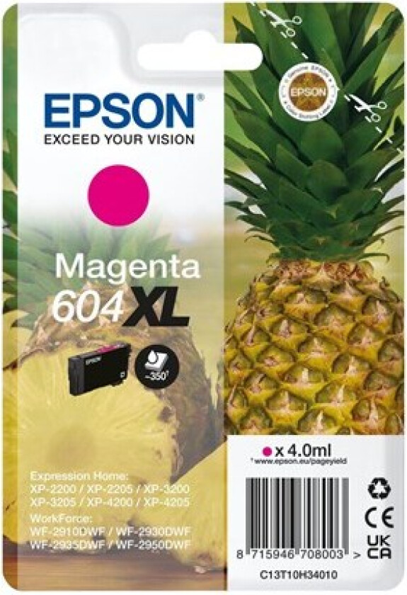 604XL Singlepack - XL - magenta - original - ink cartridge - Blekkpatron Rød