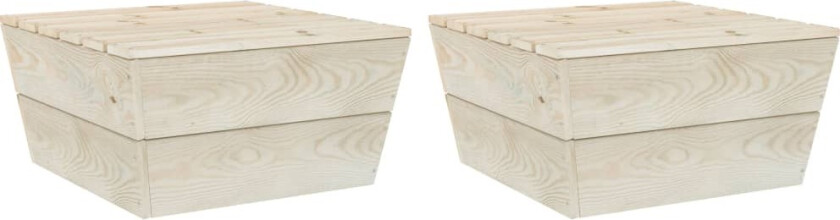 Hagebord 2 stk 60x60x30 cm impregnert gran
