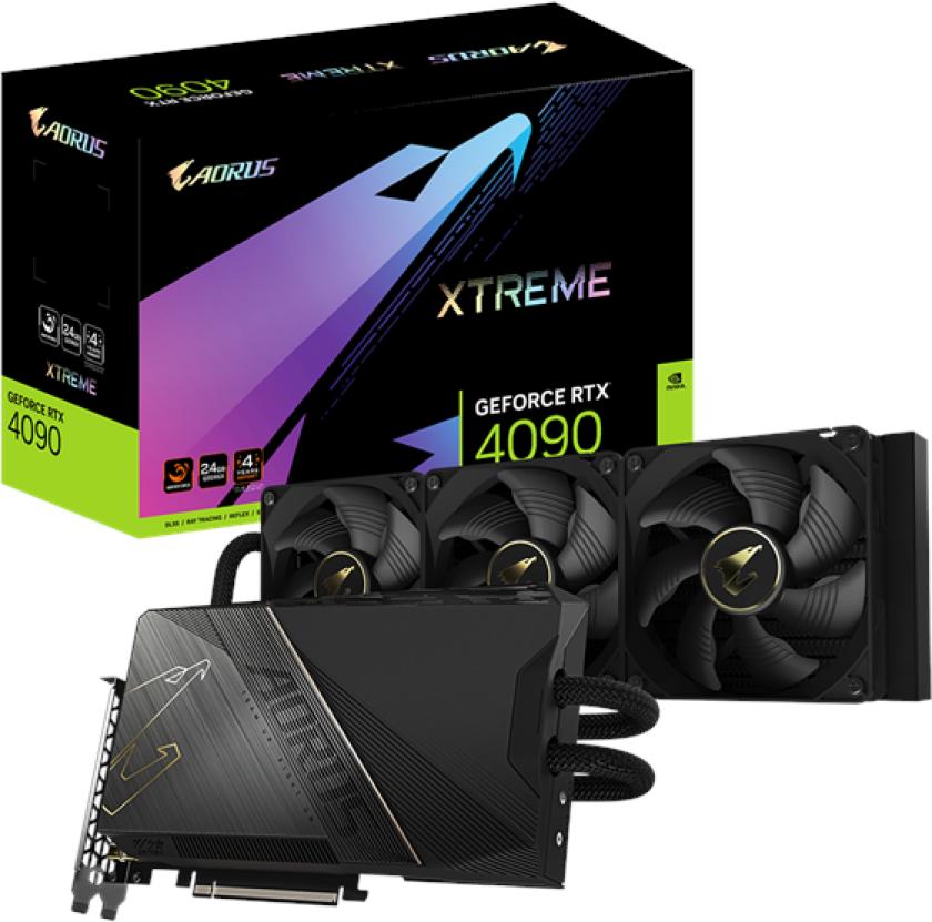 Bilde av GeForce RTX 4090 AORUS WaterForce Xtreme - 24GB GDDR6X RAM - Grafikkort