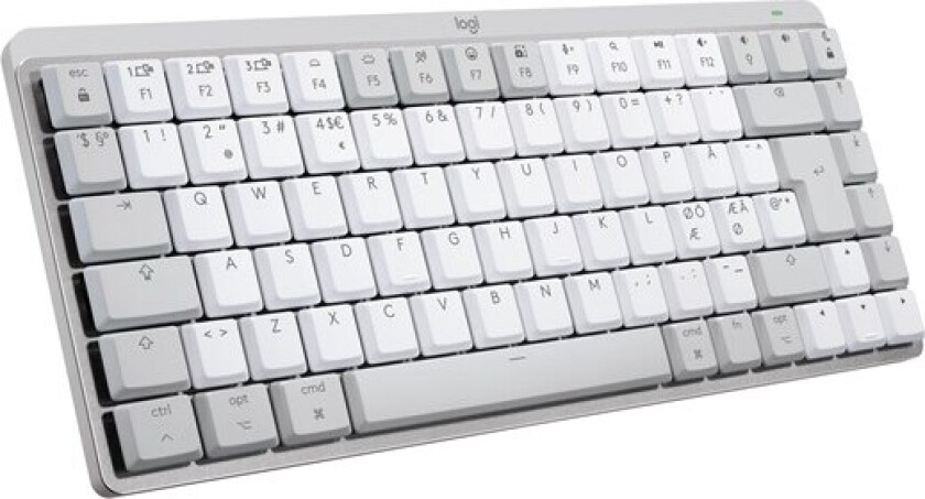 MX Mechanical Mini for Mac - Minimalist Wireless Illuminated Performance Keyboard Pale Grey - UK - Tastatur - Engelsk - Storbritannia - Grå