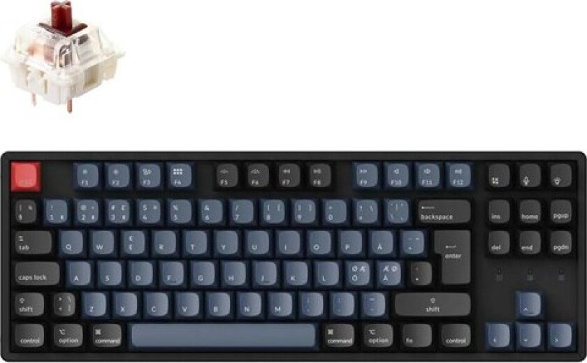 K8 Pro QMK/VIA RGB Wireless Mechanical Hot-Swap - Gateron G Pro Brown - Gamingtastatur - Uten numpad - Nordisk - Svart