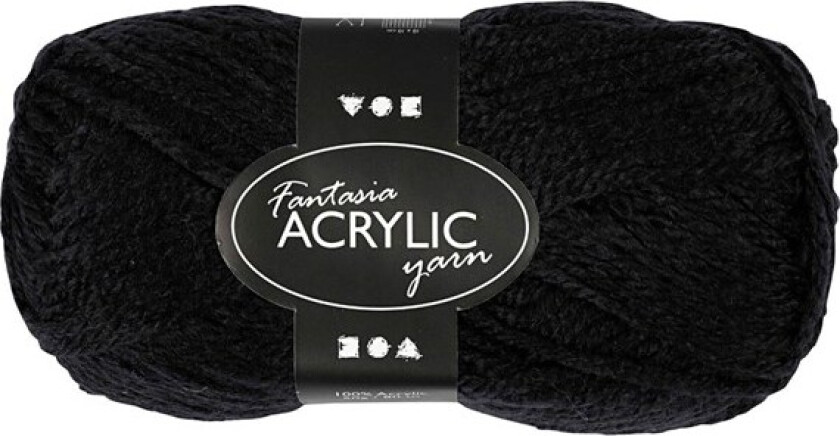 Acrylic yarn Black 50gr 80m