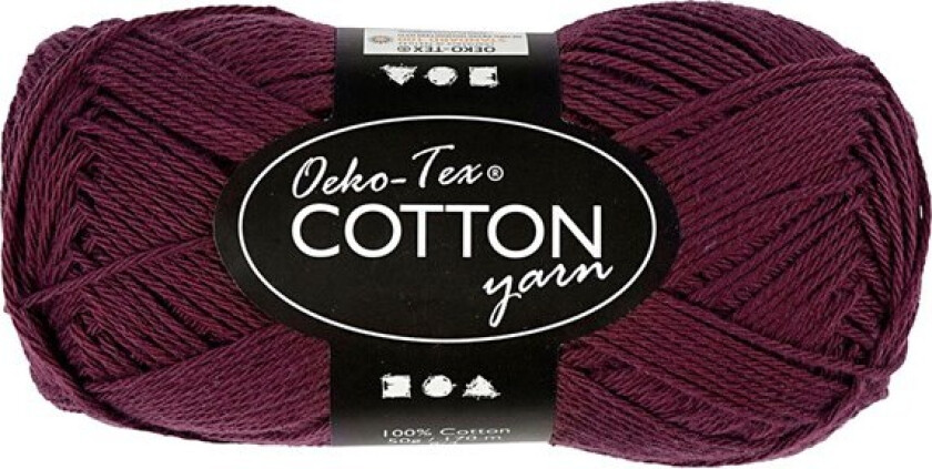 Cotton yarn Plum 50gr 170m