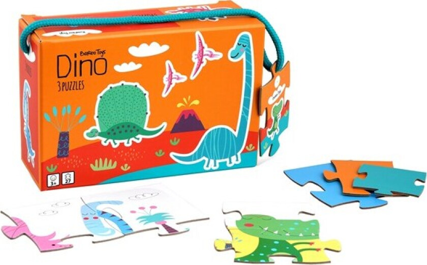 Little Bright Ones - 3 Puzzles - Dinosaur