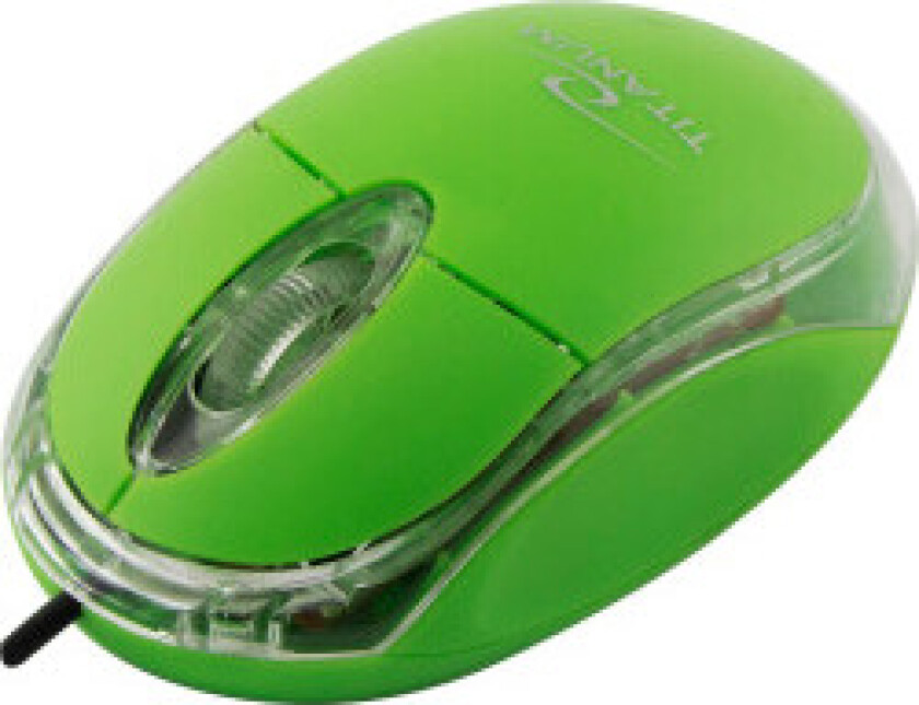 Titanum RAPTOR 3D Mouse USB Green - Mus - Optisk - 3 knapper - Grønn