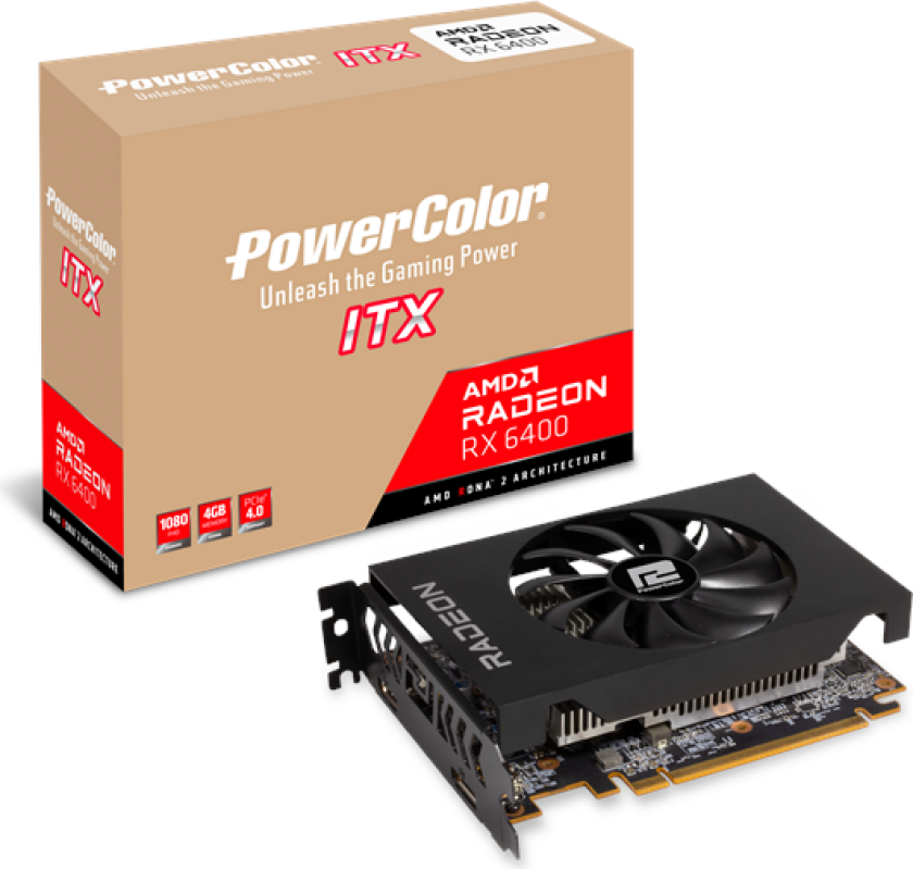 Radeon RX 6400 ITX - 4GB GDDR6 RAM - Grafikkort