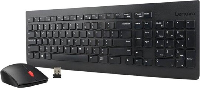 Essential Wireless Combo - keyboard and mouse set - UK - Tastatur & Mussett - Engelsk - Storbritannia - Svart