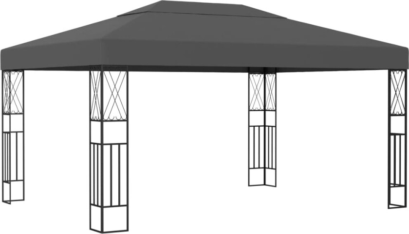 Paviljong 3x4 m antrasitt stoff