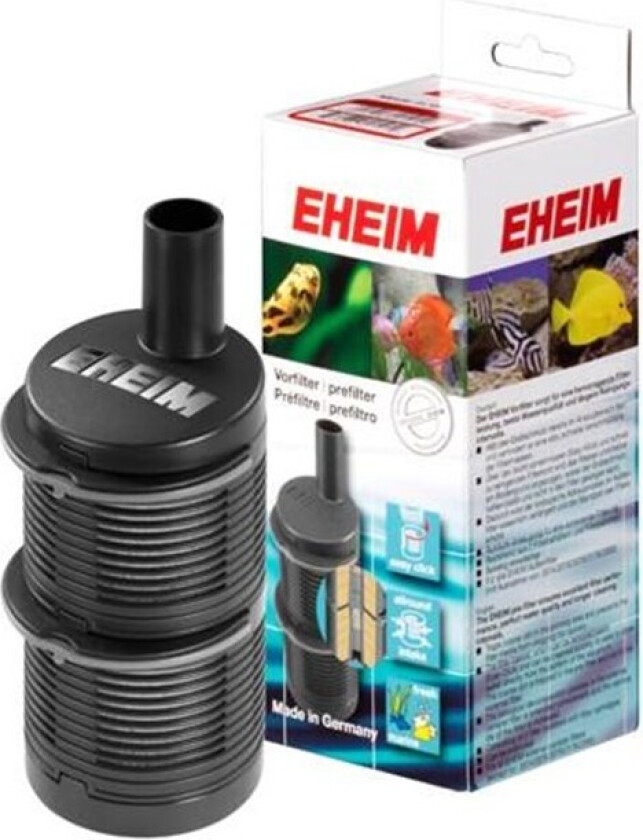 Prefilter for connection with inlet pipe of external filters