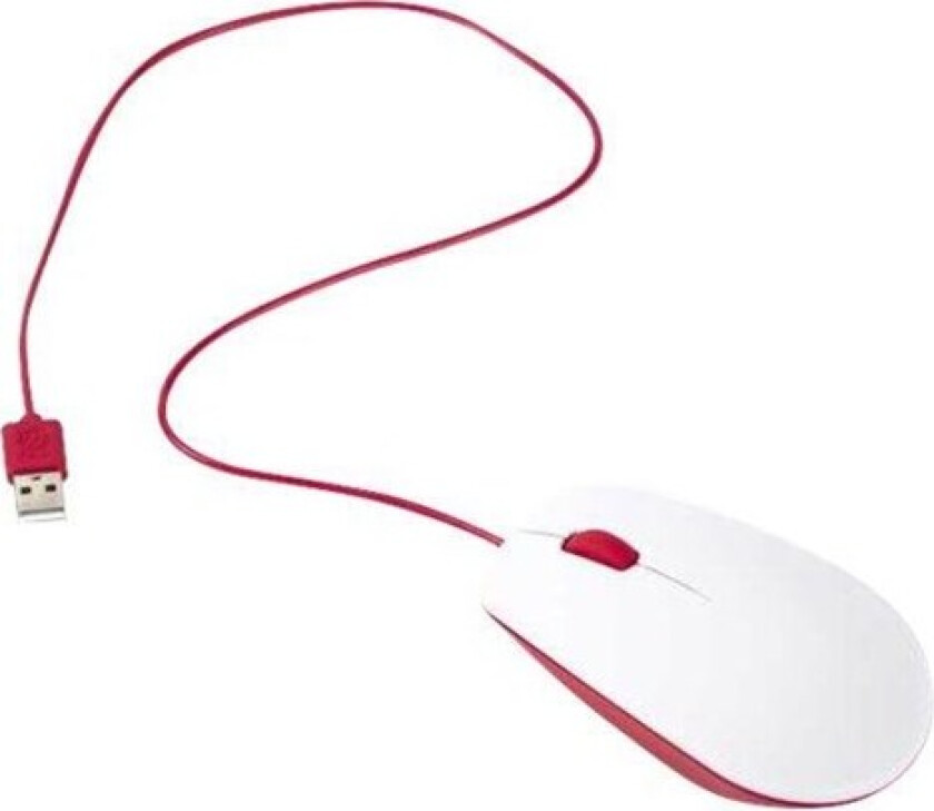 Pi - Mus - Optisk - 3 knapper - Hvit