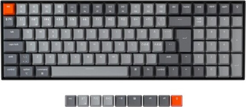 K4 RGB Aluminium (V2) - Gateron Red Hot-Swap - Gamingtastatur - Nordisk - Svart