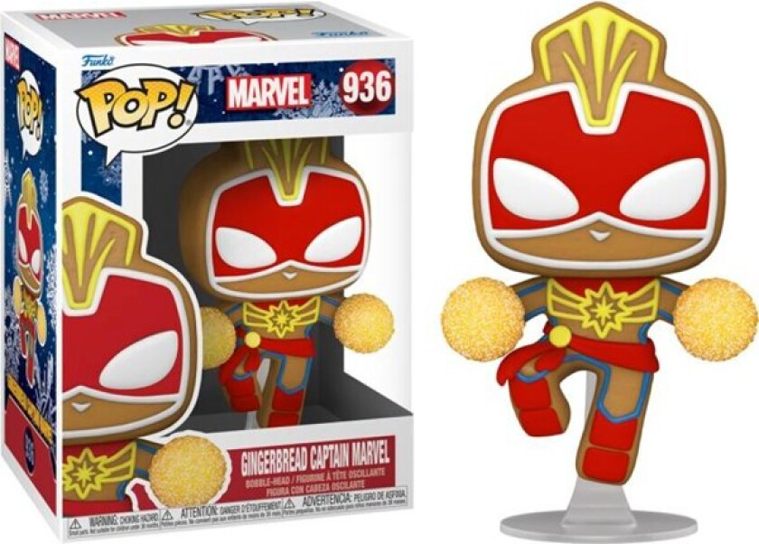 - Pop! Vinyl - Marvel: Marvel Holiday Gingerbread Captain Marvel (50661) - Figur