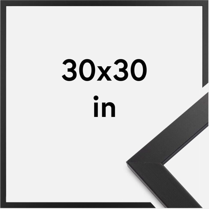 Ramme Black Wood Akrylglass 30x30 Inches (76,2x76,2 Cm)