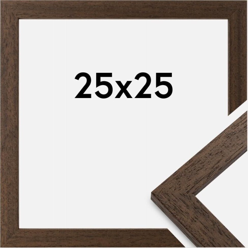 Ramme Brown Wood Akrylglass 25x25 Cm