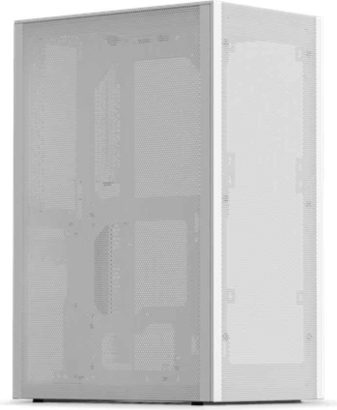 Meshlicious Mini ITX Case - Tempered Glass - PCIe 3.0 - White - Kabinett - Minitower - Hvit