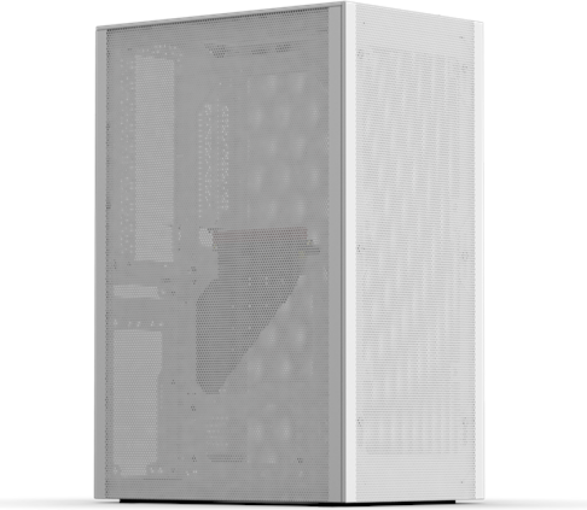 Meshlicious Mini ITX Case - Full Mesh - PCIe 4.0 - White - Kabinett - Minitower - Hvit