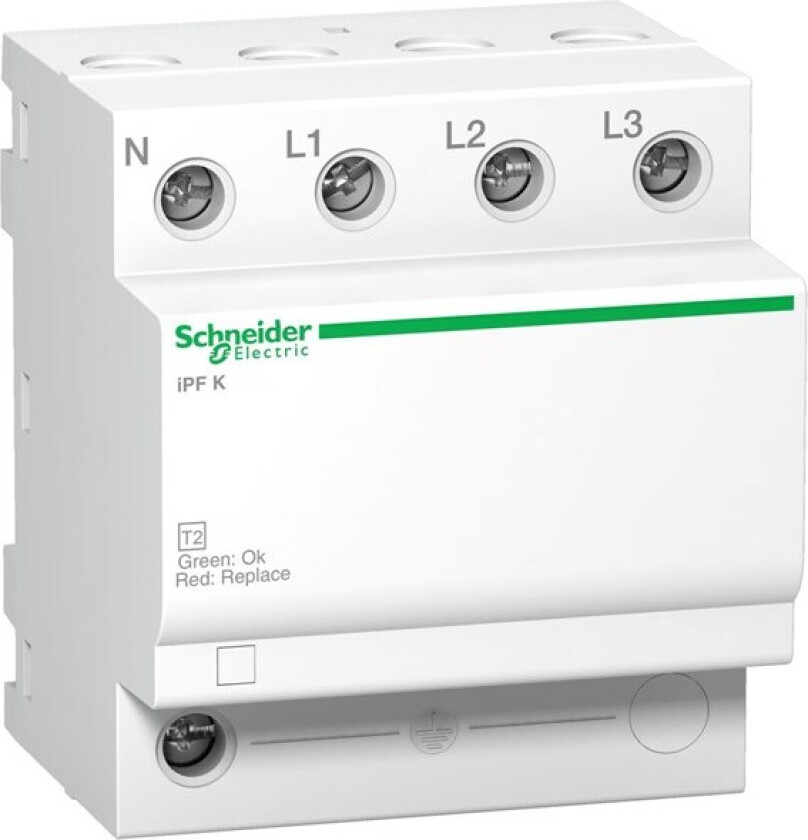 Surge arrester / transient protection ipf 20ka 340v 3pn for home panels with tt or tn-s system mounting in the board and must be replaced by red indication