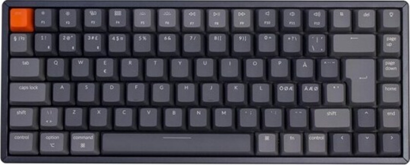 K2 V2 - Hot-swappable - Gateron Brown - Aluminium - Gamingtastatur - Uten numpad - Nordisk - Svart