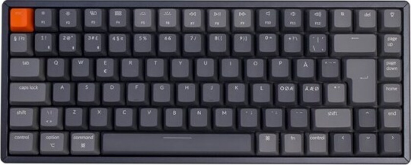 K2 V2 - Hot-swappable - Gateron Red - Aluminium - Gamingtastatur - Uten numpad - Nordisk - Hvit